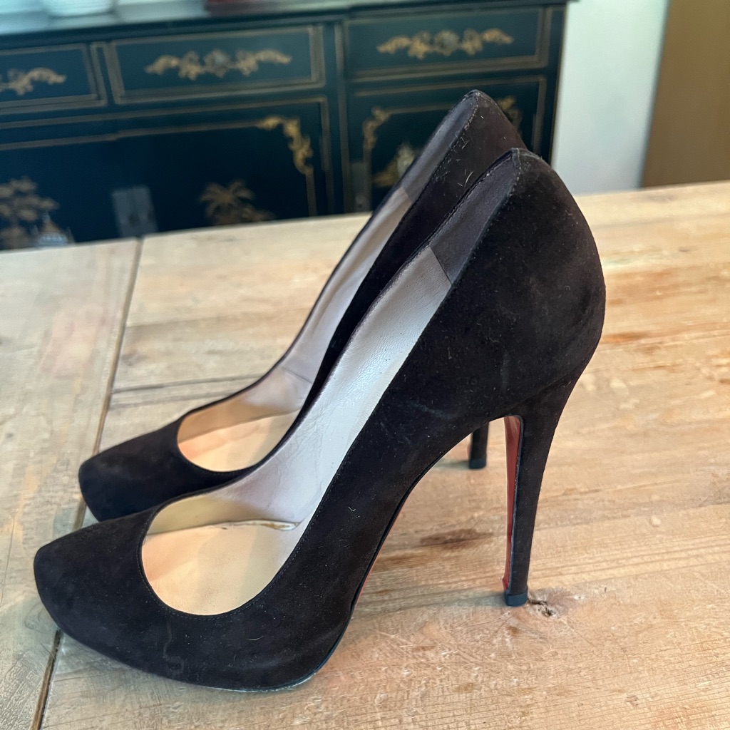Christian Louboutin Fifi 80 Black Suede 36 New